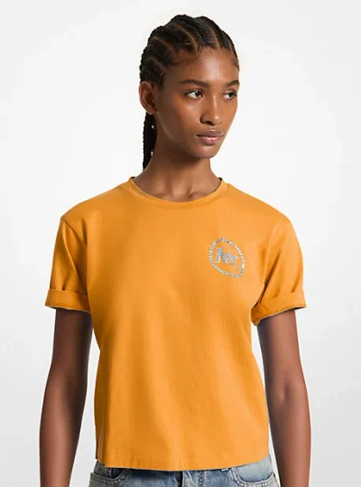 Michael Kors Embellished Logo Organic Cotton T-shirt