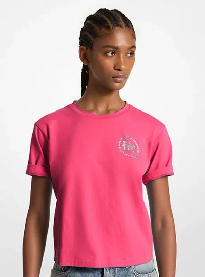 Michael Kors Embellished Logo Organic Cotton T-shirt
