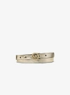 Michael Kors Embellished Metallic Leather Belt In Gold