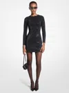 Michael Kors Embellished Scuba Mini Dress In Black
