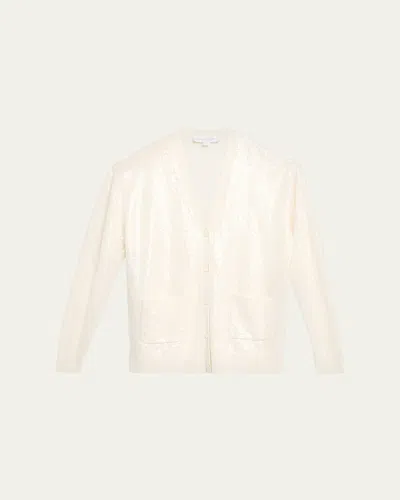 MICHAEL KORS EMBELLISHED SEQUIN OVERSIZED CASHMERE CARDIGAN