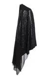 Michael Kors Embellished Silk Georgette Midi Dress In Black