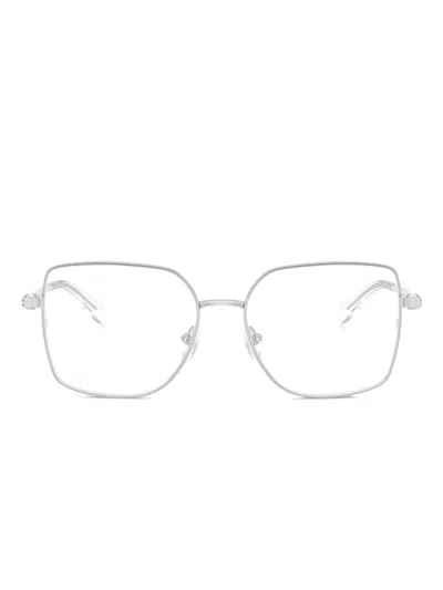 Michael Kors Embellished Square-frame Glasses In Silver