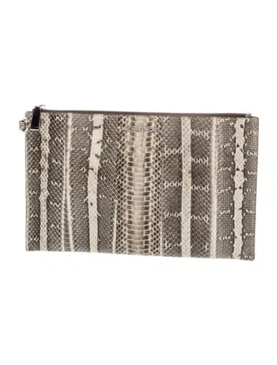 Pre-owned Michael Kors Embossed Leather Clutch In Multi