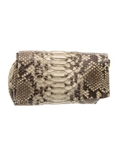 Pre-owned Michael Kors Embossed Leather Clutch In Neutral