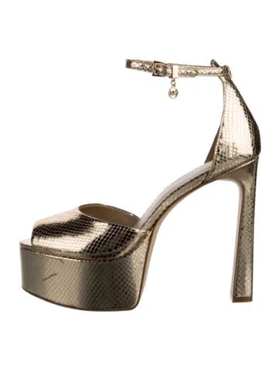 Pre-owned Michael Kors Embossed Leather D'orsay Pumps