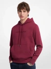 Michael Kors Embossed Logo Cotton Blend Hoodie In Red