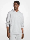 Michael Kors Embossed Logo Cotton Blend Hoodie In Gray