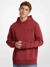 Michael Kors Embossed Logo Cotton Blend Hoodie In Red