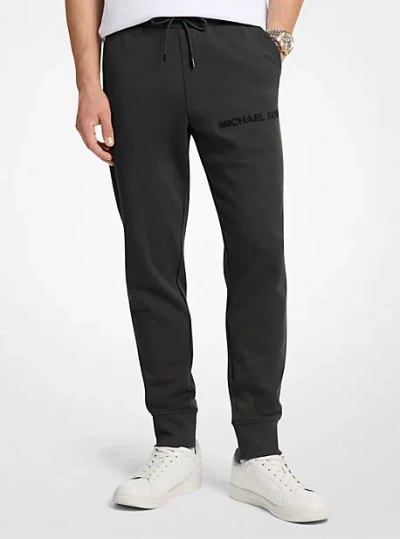 Michael Kors Embossed Logo Cotton Blend Joggers In Black