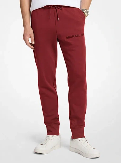 Michael Kors Embossed Logo Cotton Blend Joggers In Red