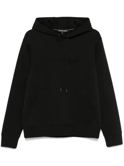 Michael Kors Embossed Logo Hoodie Clothing In Black