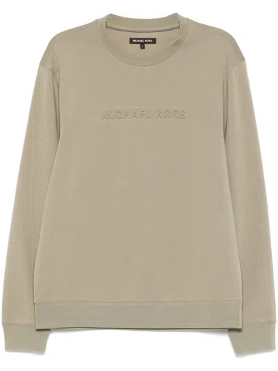 Michael Kors Embossed-logo Sweatshirt In Green