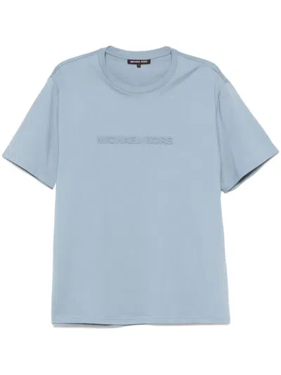 Michael Kors Embossed-logo T-shirt In Blue