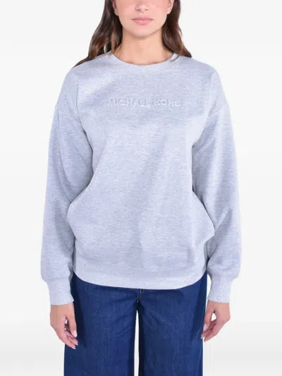 Michael Kors Embossed-logo Sweatshirt In Gray