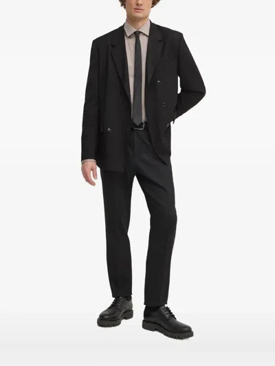 Michael Kors Embroidered-logo Long-sleeve Shirt In Black