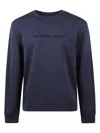 Michael Kors Logo Embossed Cotton Blend Sweater In Blue