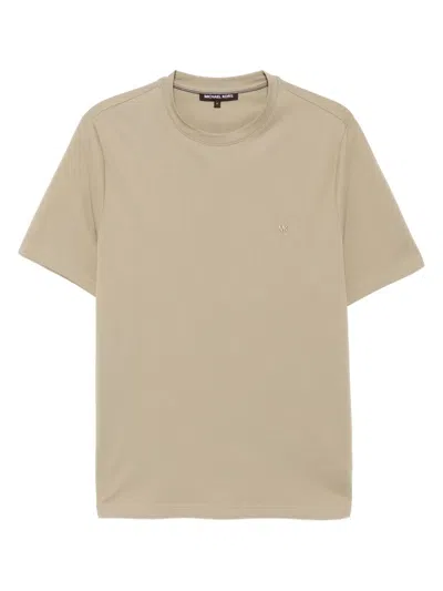 Michael Kors Embroidered Logo T-shirt In Neutrals