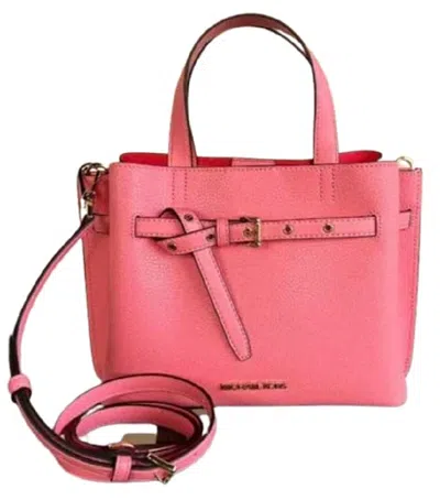 Michael Kors Emilia Ebbled Leather Satchel Crossbody Bag In Multi