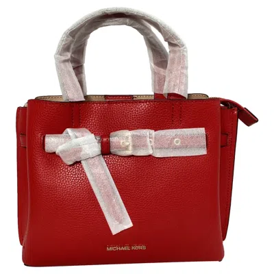 Michael Kors Emilia Satchel In Bright Red Leather