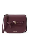 Michael Kors Emilia Small Saddle Crossbody In Burgundy