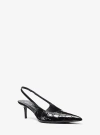 Michael Kors 105mm Emma Croc Embossed Slingbacks In Black