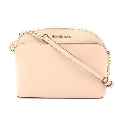 Michael Kors Emmy Leather Shoulder Bag In Sand