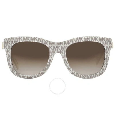 Michael Kors Empire Brown Gradient Square Ladies Sunglasses Mk2193u 310313 52 In Brown / Ivory