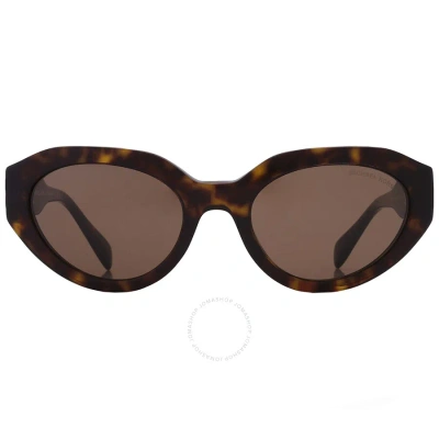Michael Kors Empire Brown Solid Oval Ladies Sunglasses Mk2192 328873 53 In Brown / Dark