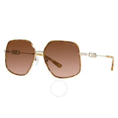 Michael Kors Empire Butterfly Amber Gradient Ladies Sunglasses Mk1127j 10143b 59 In Brown