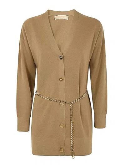 MICHAEL KORS EMPIRE CHAIN BELT CARDIGAN