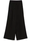 Michael Kors Empire Diamond-jacquard Wide-leg Trousers In Black