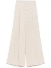 Michael Kors Empire Diamond-jacquard Wide-leg Trousers In Neutrals