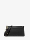 Michael Kors Empire Large Leather Convertible Crossbody Bag In Black