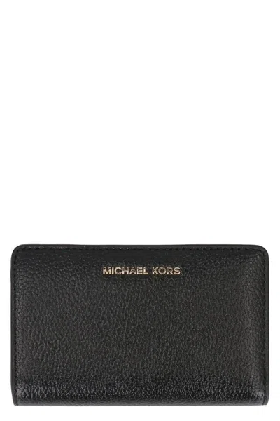 Michael Kors Empire Leather Wallet In Black