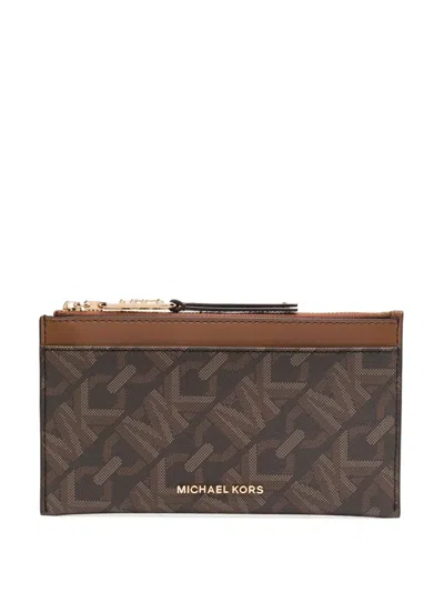 Michael Kors Empire Lg Card Holder In Brown