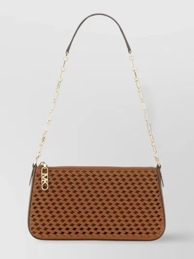 Michael Kors "empire" Logo Chain Strap Woven Pouch