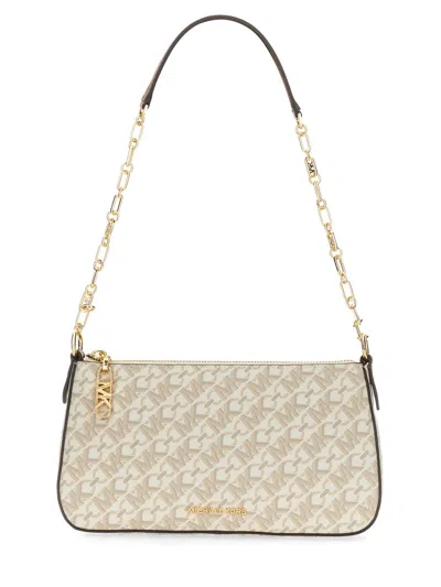 Michael Kors Empire Logo Clutch Bag In Ivory