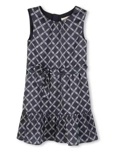 Michael Kors Kids' Empire Logo Dress In Blue