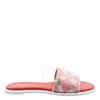 Michael Kors Saylor Empire Logo Jacquard Slide Sandal In Red