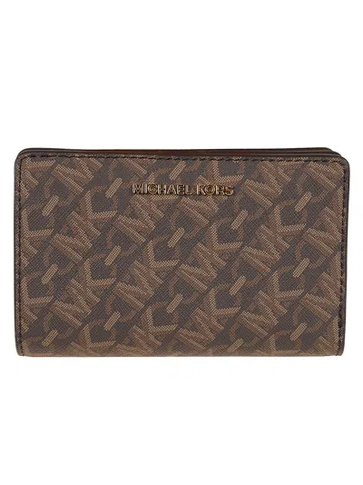 Michael Kors Empire Logo Wallet In Brn/luggage