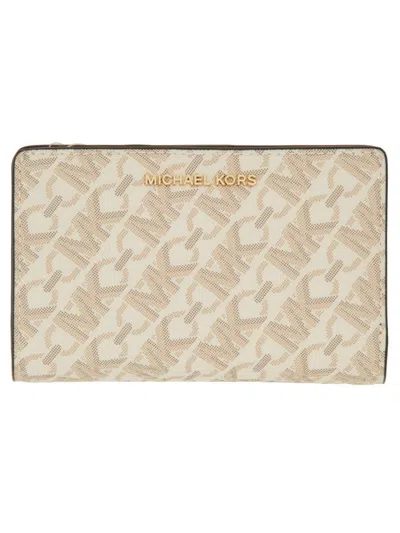 Michael Kors Empire Logo Wallet In Vanilla/lug G