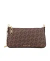 Michael Kors Empire Medium-sized Chain Link Shoulder Bag In Brown
