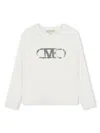 Michael Kors Empire Sequinned-logo T-shirt In White
