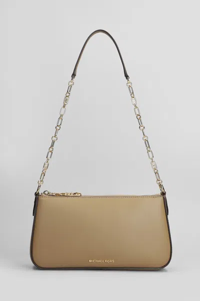 Michael Kors Empire Shoulder Bag In Taupe Leather In Brown