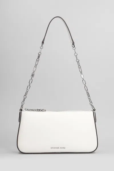 Michael Kors Empire Shoulder Bag In White Leather