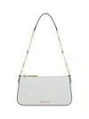 Michael Kors Empire Shoulder Bag In White Leather In Optic White