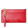 Michael Kors Empire Small Calf Leather Card Case In Red