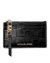 Michael Kors Michael  Empire Small Zip Card Case In Black