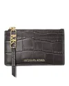 Michael Kors Michael  Empire Small Zip Card Case In Chocolate